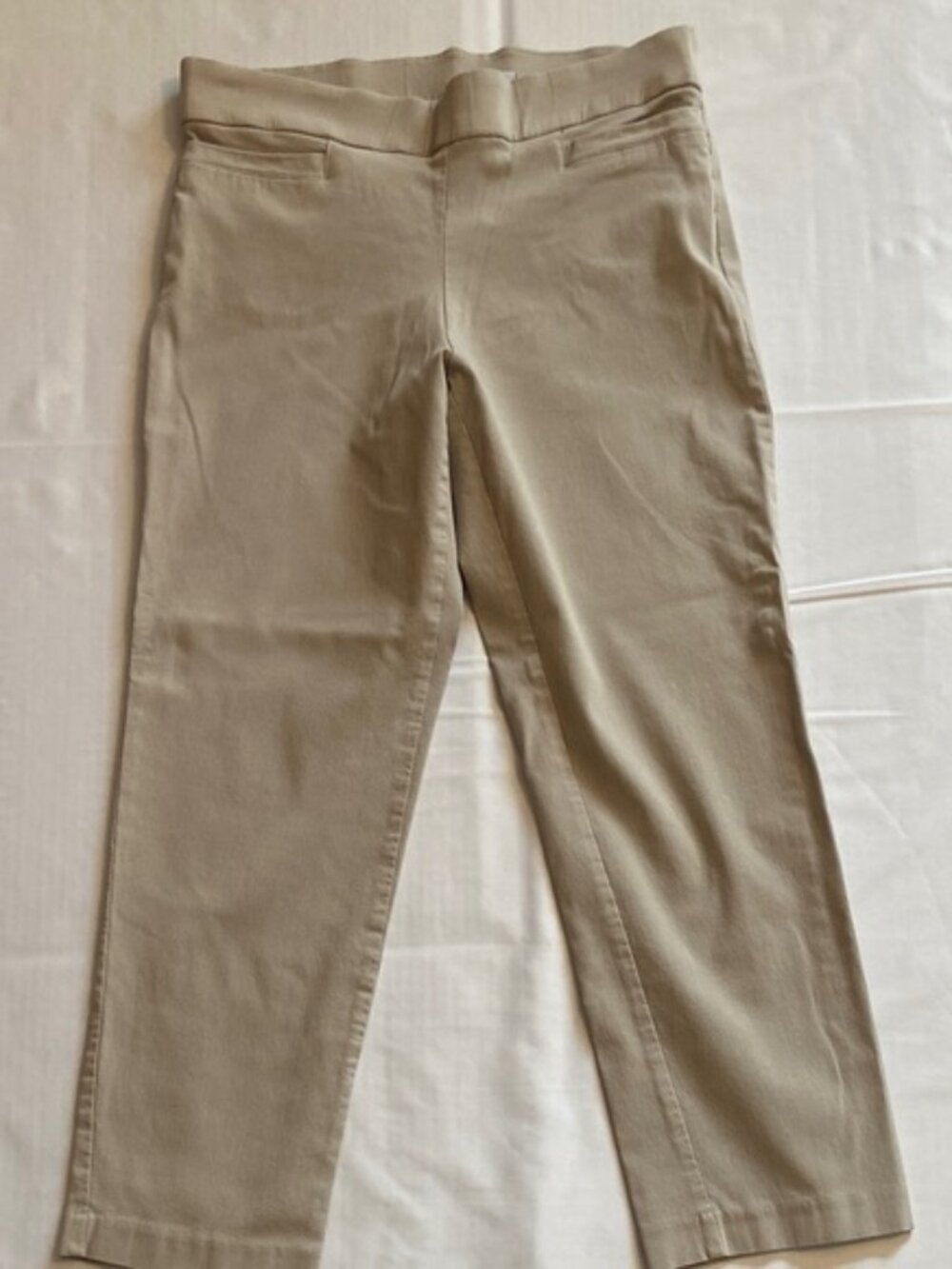 Prophecy Women's Tan Beige Pull On Stretch Skinny Ankle Mid-Rise Pants Size 14P